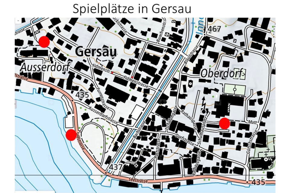 Übersichtskarte Spielplätze in Gersau