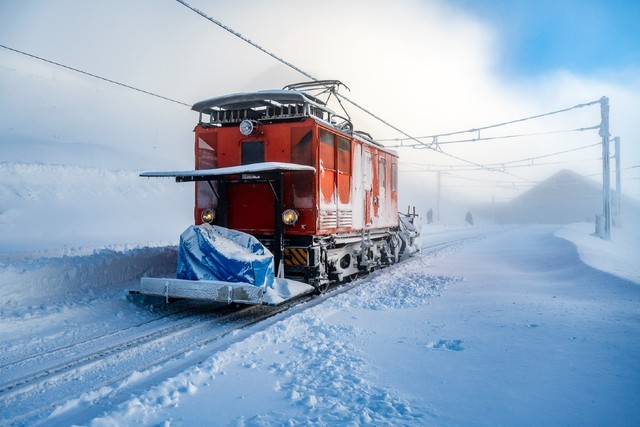 Die Schneeschleuder Nr. 8 im Einsatz