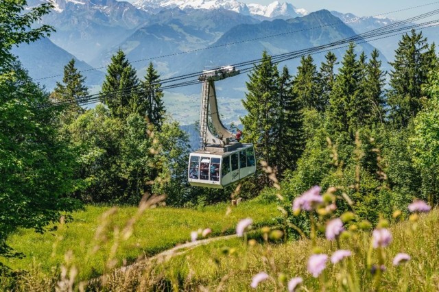 Die Luftseilbahn Weggis-Rigi Kaltbad hebt ab 