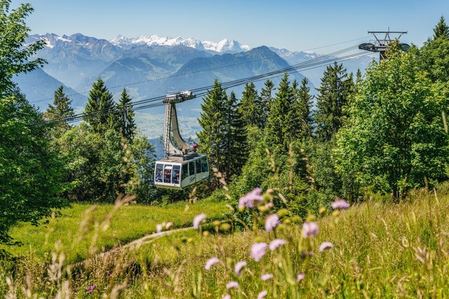 Die Luftseilbahn Weggis-Rigi Kaltbad hebt ab 