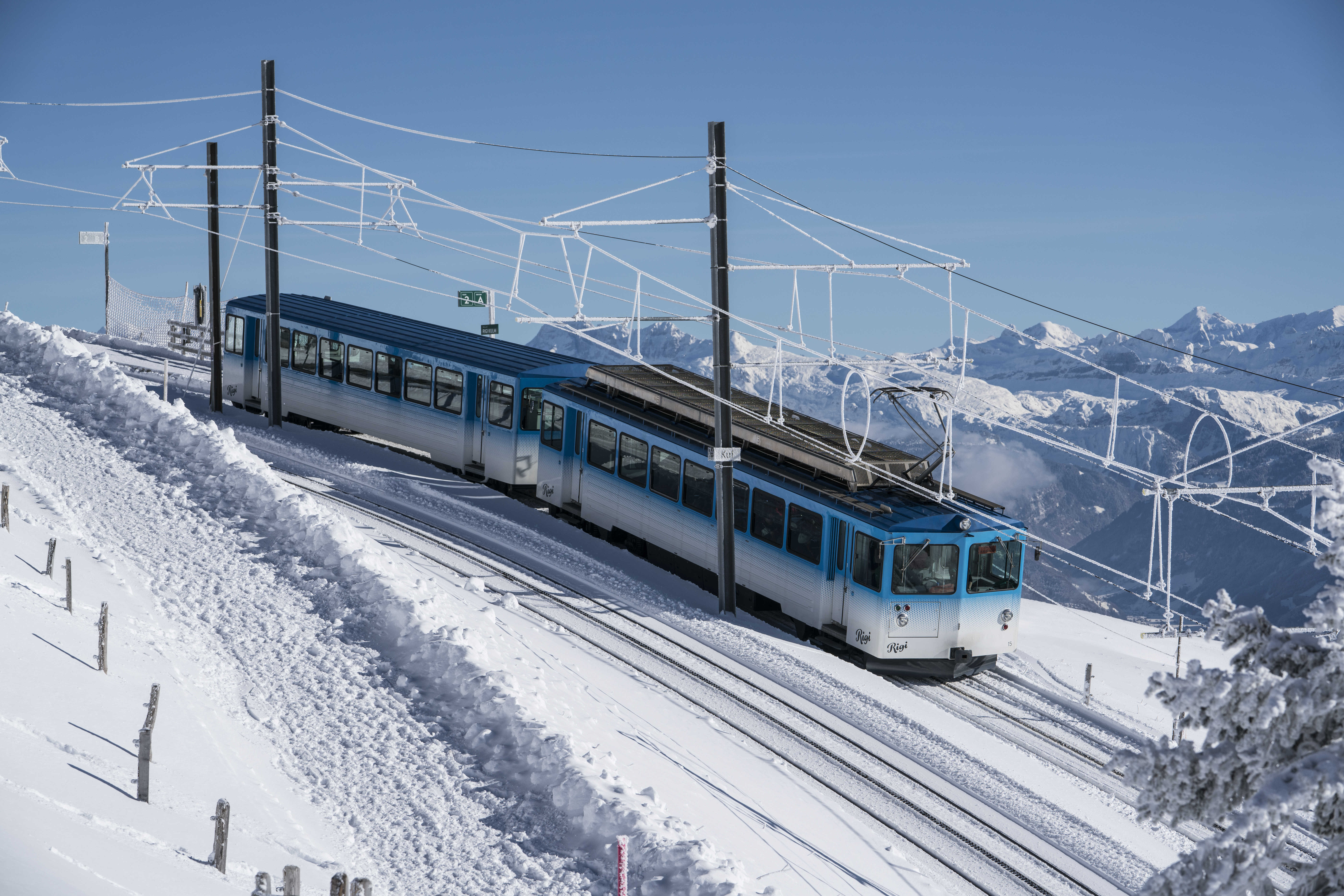 Triebfahrzeug Nr. 15 im Winter