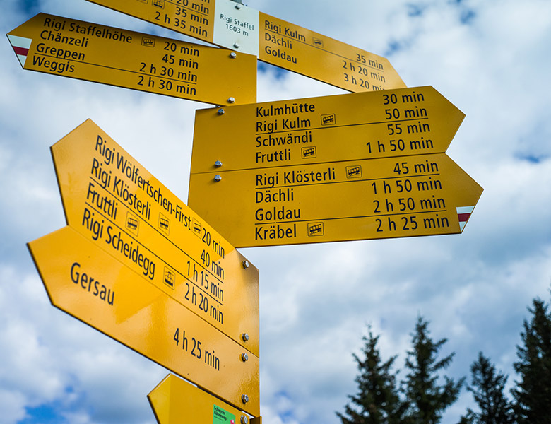 Wegweiser auf der Rigi