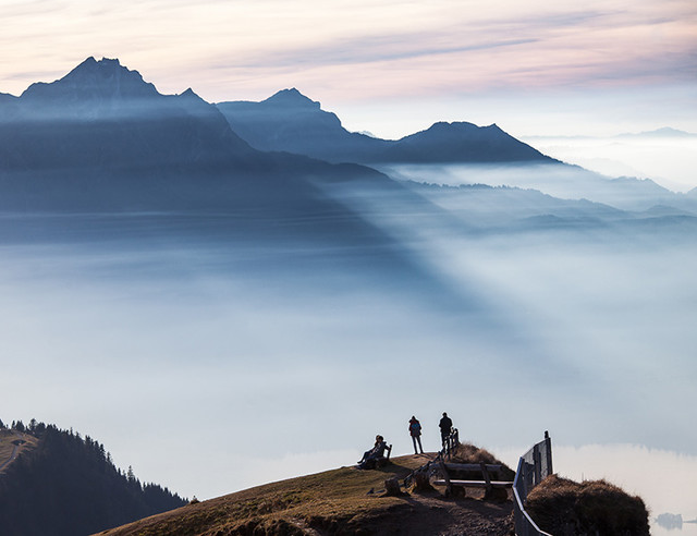 Aussicht von der Rigi auf den See
